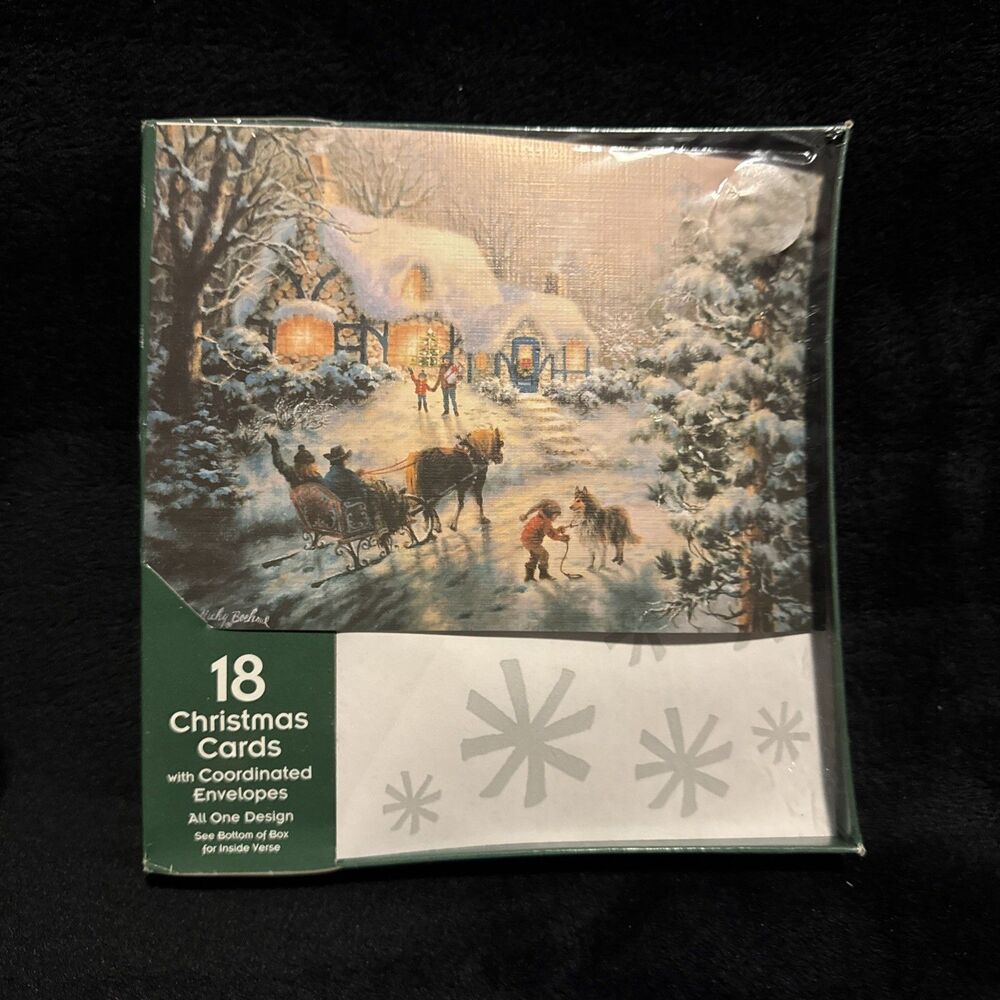Vintage 90s Paper Magic Group boxed Set of 18 Christmas Holiday Winter Cards